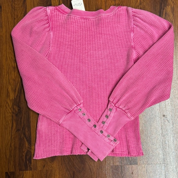 Free People Pink Waffle Thermal – Size M - Picture 6 of 8